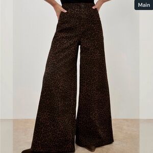 Zoe Wide-Leg animal print Jeans Pants